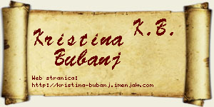 Kristina Bubanj vizit kartica